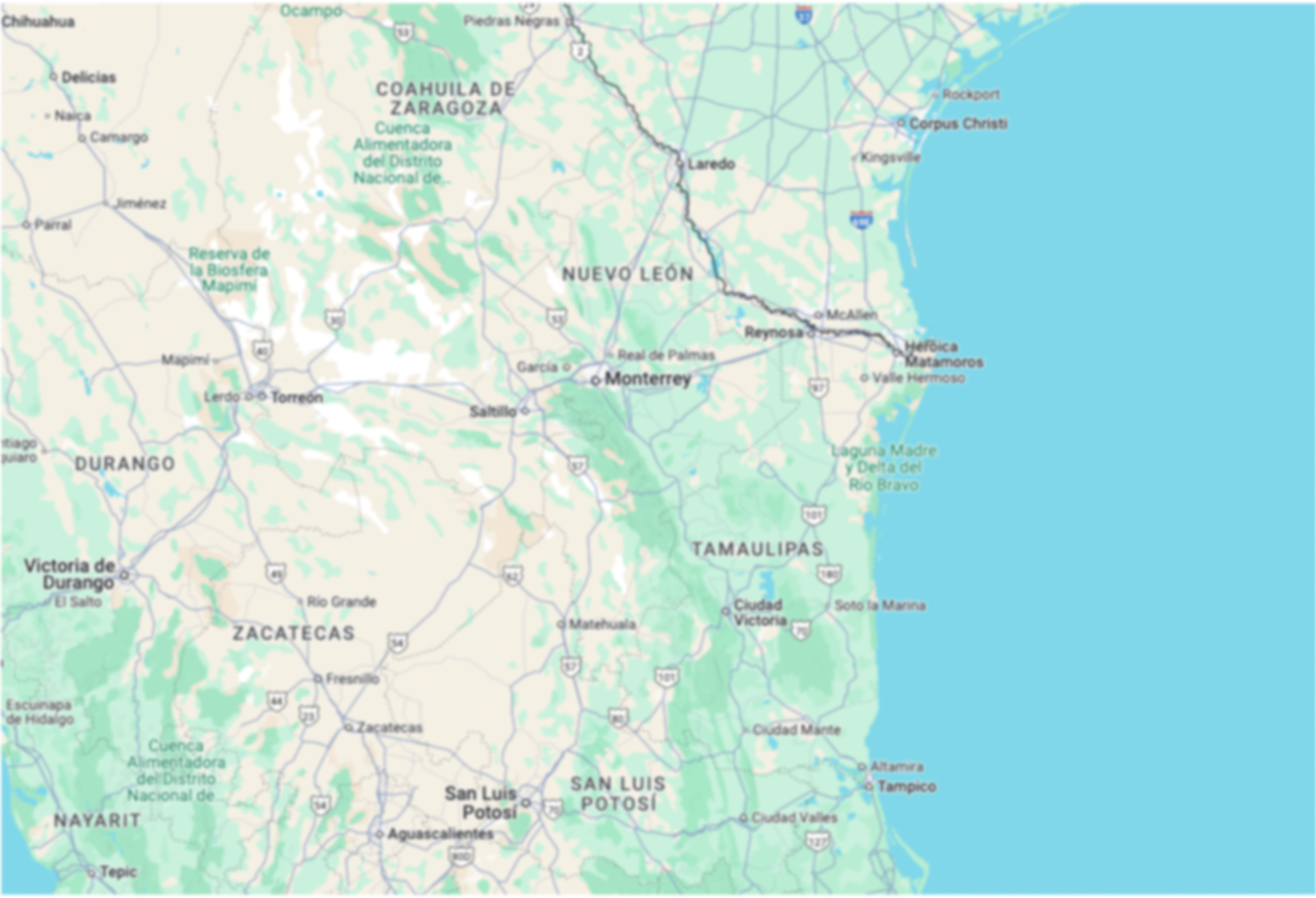 Mapa de trabajo - Nuevo León